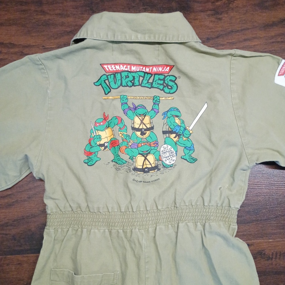 Vintage 1989 Teenage Mutant Ninja Turtles Mirage Jumpsuit Costume Size 6 Green - Picture 10 of 14